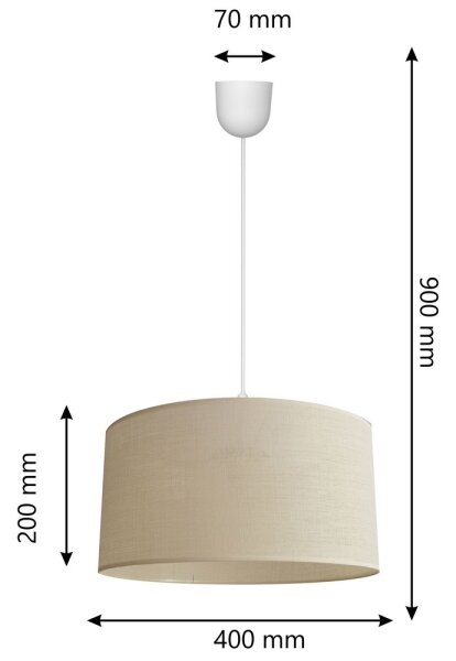 Lustră pe cablu ALBA 1xE27/15W/230V d. 40 cm bej