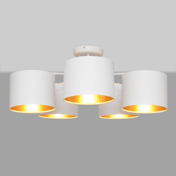 Lustră aplicată ALBA 5xE27/15W/230V albă/aurie