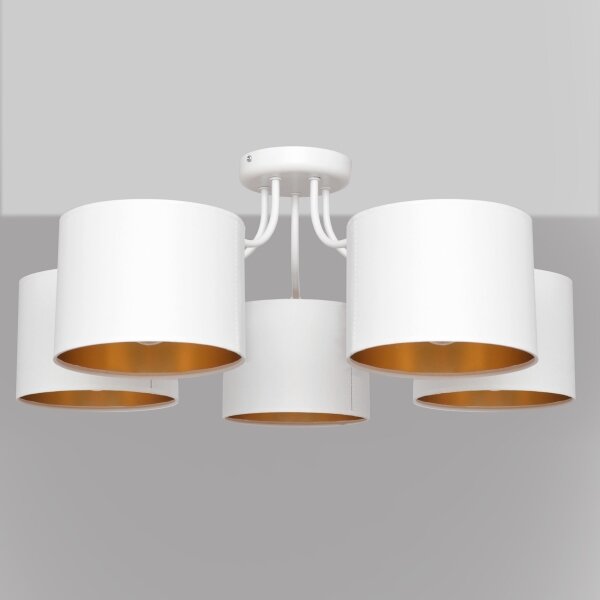 Lustră aplicată ALBA 5xE27/15W/230V albă/aurie