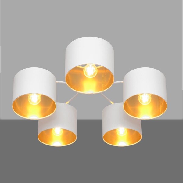Lustră aplicată ALBA 5xE27/15W/230V albă/aurie