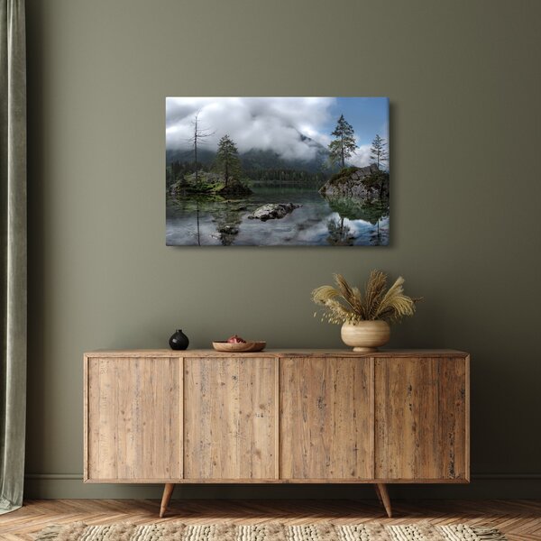Tablou cu pomi în lac (90x60 cm)