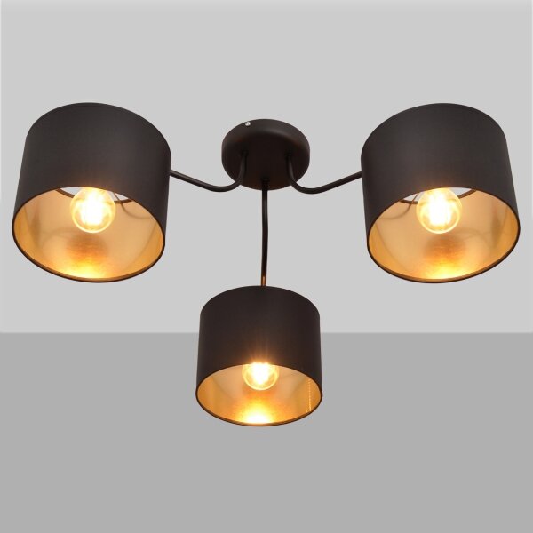 Lustră aplicată ALBA 3xE27/15W/230V neagră/aurie