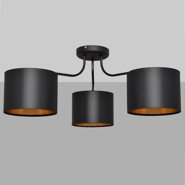 Lustră aplicată ALBA 3xE27/15W/230V neagră/aurie