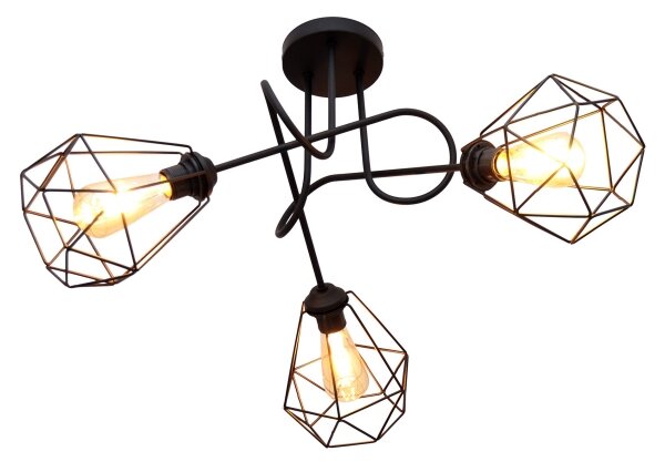 Lustră aplicată KARO 3xE27/15W/230V neagră
