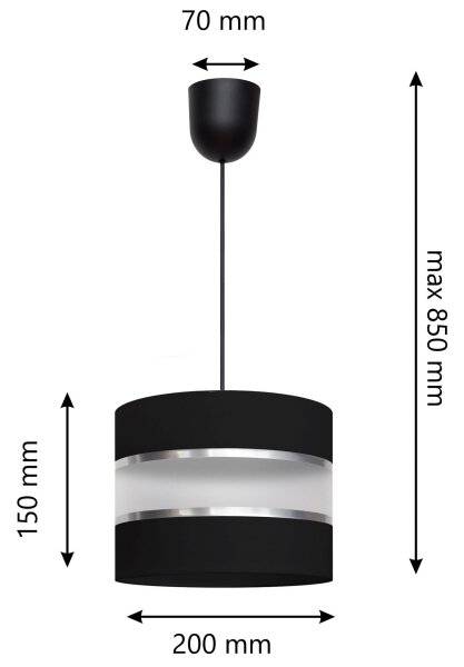 Lustră pe cablu HELEN 1xE27/15W/230V neagră