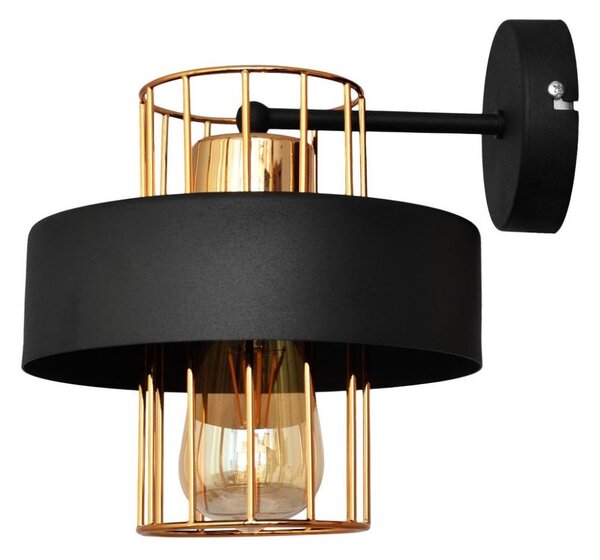 Lampă de perete VOLTA 1xE27/15W/230V 23 cm neagră/aurie