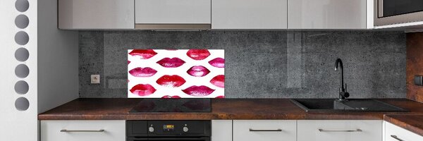 Panou sticlă decorativa bucătărie buze rosii