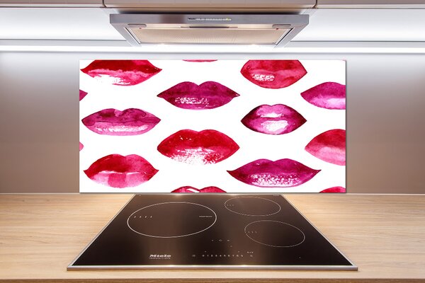 Panou sticlă decorativa bucătărie buze rosii