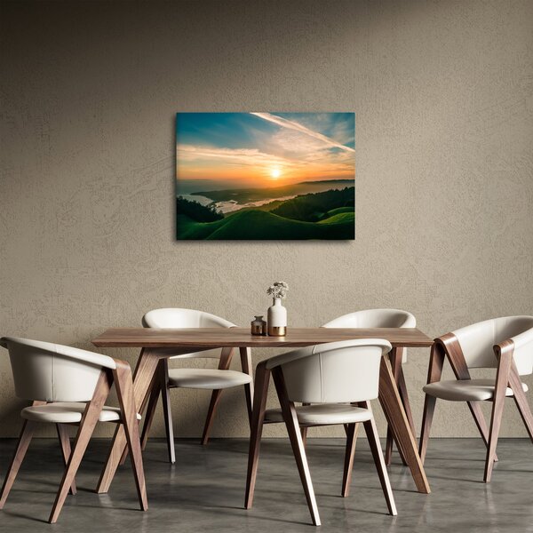 Tablou cu soarele răsărind deasupra mării (70x50 cm)