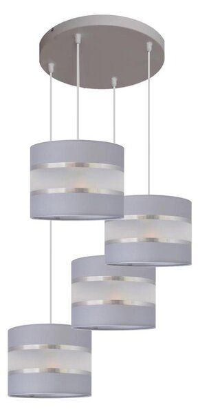 Lustră pe cablu HELEN 4xE27/15W/230V gri/argintie