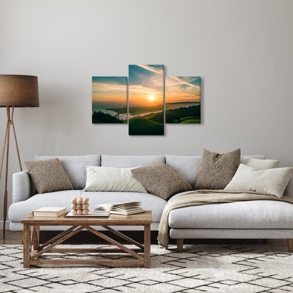 Tablou cu soarele răsărind deasupra mării (90x60 cm)