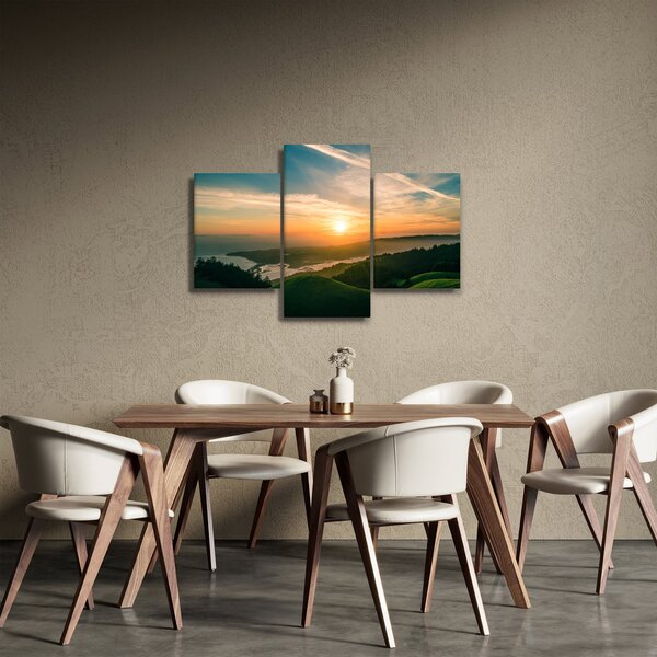 Tablou cu soarele răsărind deasupra mării (90x60 cm)
