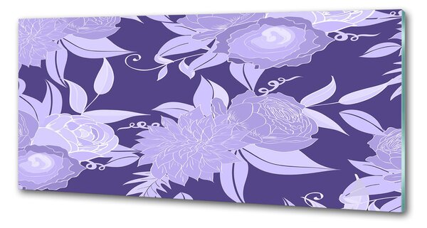 Sticlă pentru bucătărie model floral
