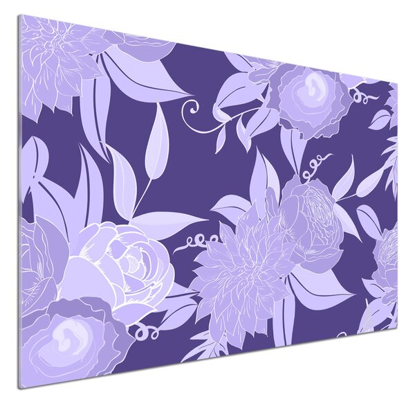 Sticlă pentru bucătărie model floral
