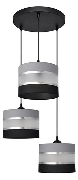 Lustră pe cablu HELEN 3xE27/15W/230V neagră/gri/argintie