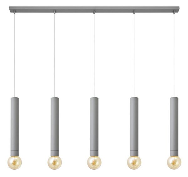 Lustră pe cablu TUBA 5xE27/15W/230V gri