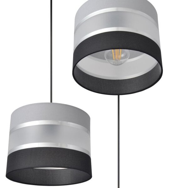 Lustră pe cablu HELEN 3xE27/15W/230V neagră/gri/argintie