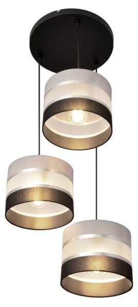 Lustră pe cablu HELEN 3xE27/15W/230V neagră/gri/argintie