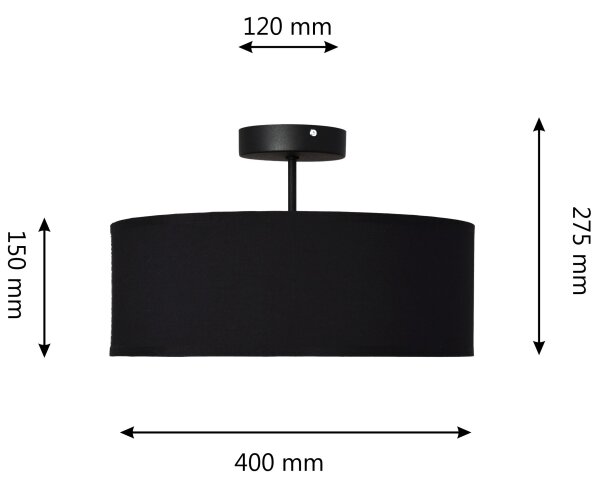 Lustră pe tijă ALBA 3xE27/15W/230V neagră