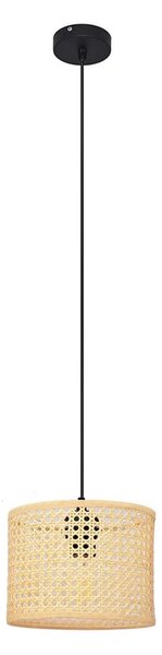 Lustră pe cablu ALBA 1xE27/15W/230V d. 20 cm ratan/negru