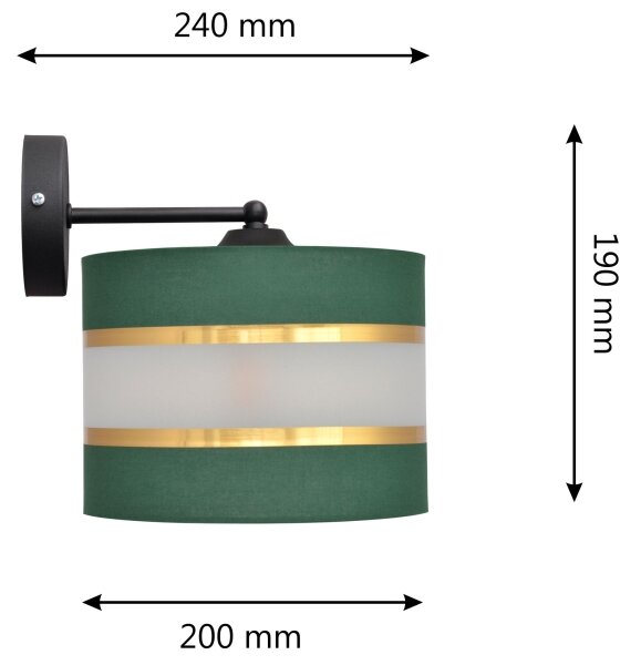 Lampă de perete HELEN 1xE27/15W/230V verde/auriu