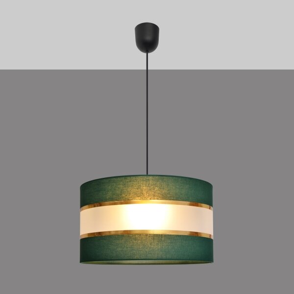 Lustră pe cablu HELEN 1xE27/15W/230V d. 35 cm verde/auriu