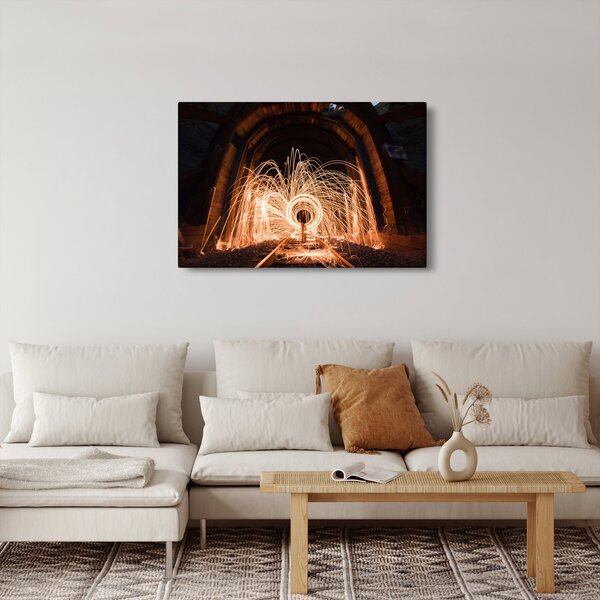 Tablou - Show de lumini deasupra șinelor (90x60 cm)