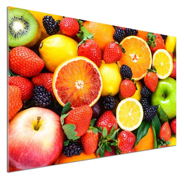 Panou sticla securizata bucatarie fructe colorate