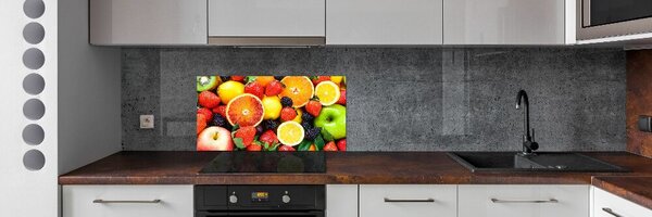 Panou sticla securizata bucatarie fructe colorate