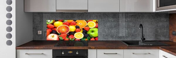 Panou sticla securizata bucatarie fructe colorate