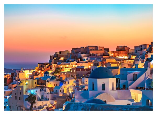 Tablou - Santorini în amurg (70x50 cm)