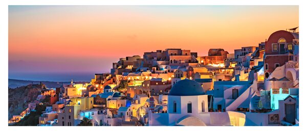 Tablou - Santorini în amurg (120x50 cm)