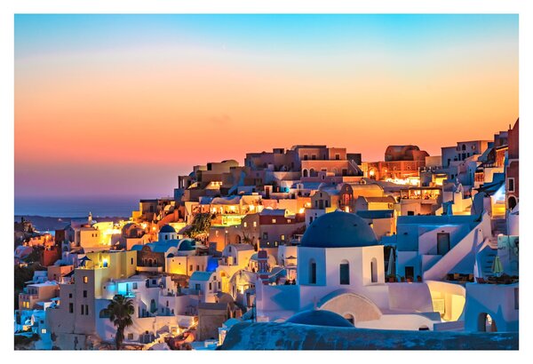 Tablou - Santorini în amurg (90x60 cm)