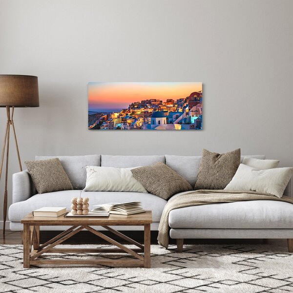 Tablou - Santorini în amurg (120x50 cm)