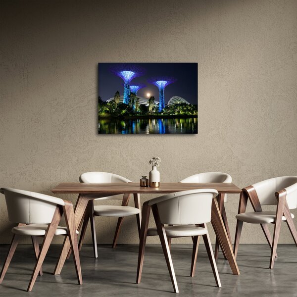 Tablou cu lună plină în grădinile din Singapur (70x50 cm)