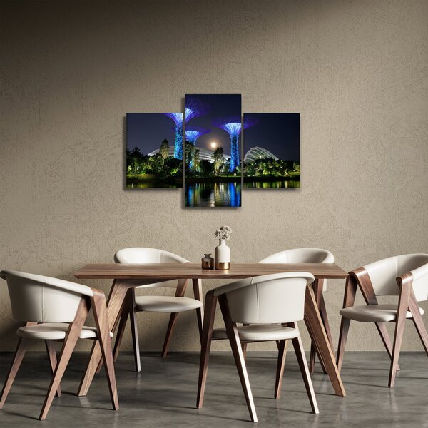 Tablou cu lună plină în grădinile din Singapur (90x60 cm)