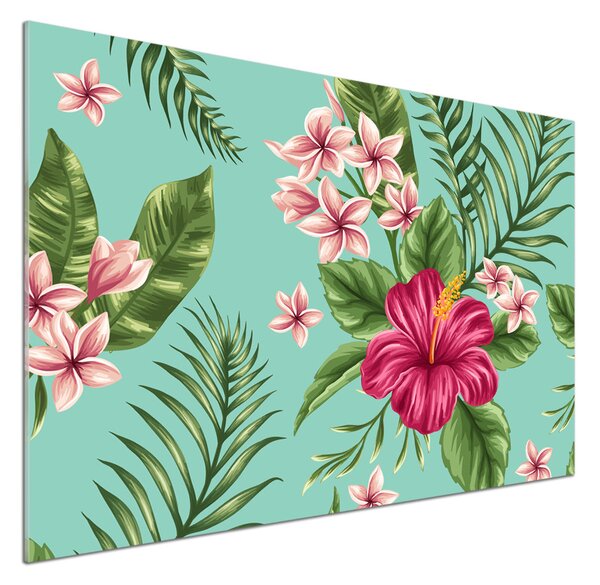 Sticlă pentru bucătărie flori Hawaii