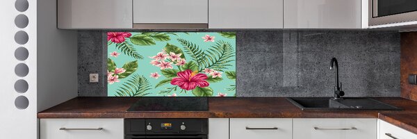Sticlă pentru bucătărie flori Hawaii