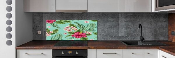 Sticlă pentru bucătărie flori Hawaii