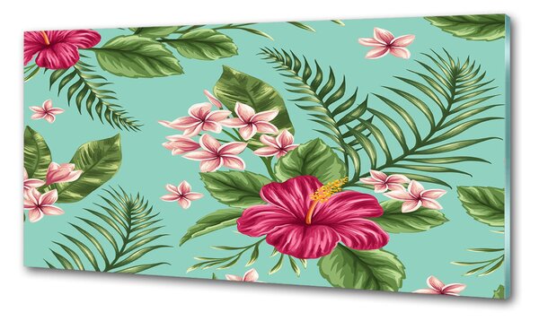 Sticlă pentru bucătărie flori Hawaii