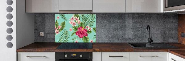 Sticlă pentru bucătărie flori Hawaii