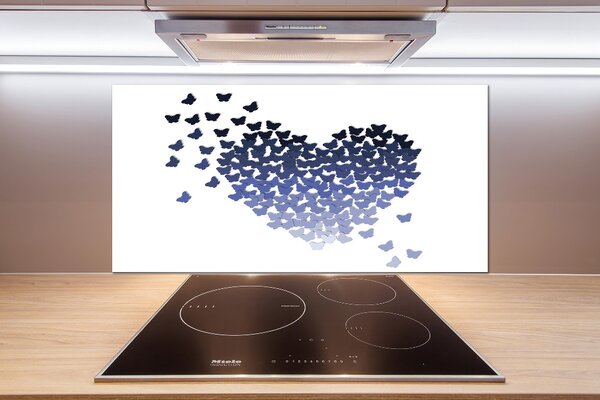 Panou de bucătărie Inima cu fluturi