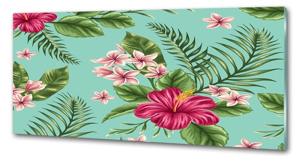 Sticlă pentru bucătărie flori Hawaii