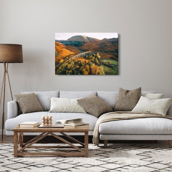 Tablou cu pod în valea din Scoția (90x60 cm)