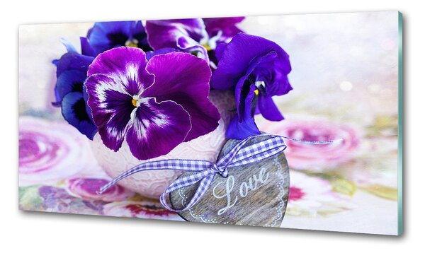 Panou sticla securizata bucatarie panseluțe violet