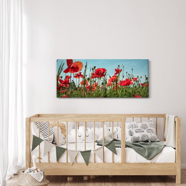 Tablou - Pe câmpul cu maci (120x50 cm)
