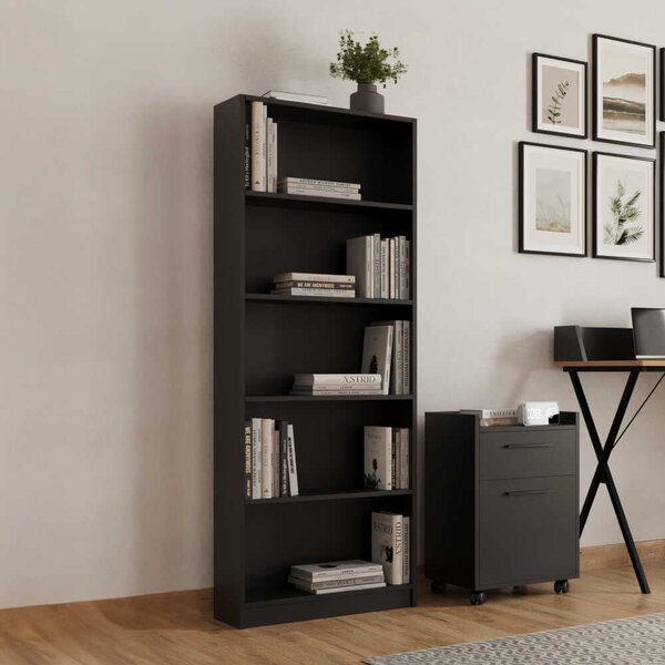 Biblioteca Adore Nurdan, 5 rafturi, 58x170x23 cm