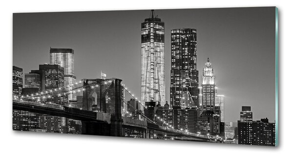 Panou sticla securizata bucatarie Manhattan pe timp de noapte
