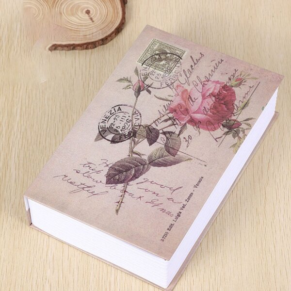 Seif secret tip carte Pufo cu cheie pentru blocare, model Rose of Love, 24 x 15 cm