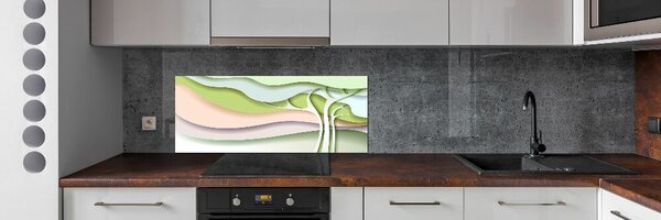 Sticlă pentru bucătărie copac abstract